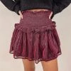 Indie Collection Avery Smocked Skirt - Red