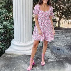 Indie Collection New Arrivals Jade Babydoll Dress - Pink