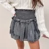 Indie Collection Avery Smocked Skirt - Silver New Arrivals