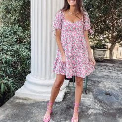 Indie Collection New Arrivals Jade Babydoll Dress - Pink