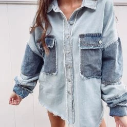 Indie Collection Denim Patch Shacket