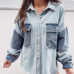 Indie Collection Denim Patch Shacket