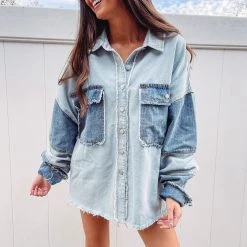 Indie Collection Denim Patch Shacket