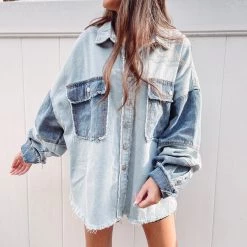 Indie Collection Denim Patch Shacket