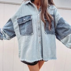 Indie Collection Denim Patch Shacket