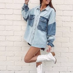 Indie Collection Denim Patch Shacket