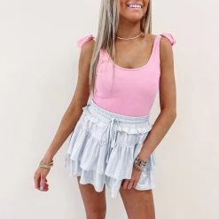 Indie Collection New Arrivals Maren Skort - Metallic Silver