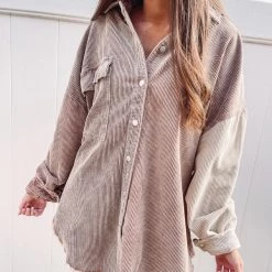 Indie Collection Chocolate Two Toned Shacket New Arrivals