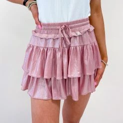Indie Collection New Arrivals Maren Skort - Metallic Pink