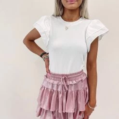 Indie Collection New Arrivals Maren Skort - Metallic Pink