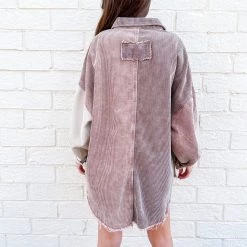 Indie Collection Chocolate Two Toned Shacket New Arrivals