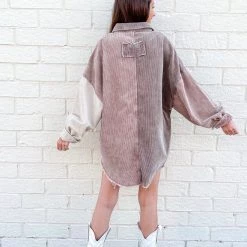 Indie Collection Chocolate Two Toned Shacket New Arrivals