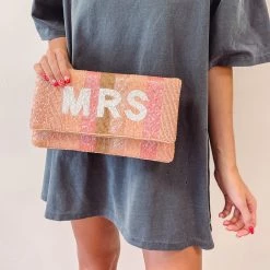 Indie Collection New Arrivals Pink Mrs. Crossbody + Clutch