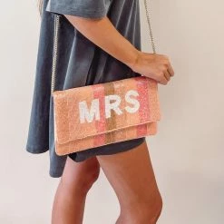 Indie Collection New Arrivals Pink Mrs. Crossbody + Clutch