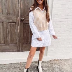 Indie Collection New Arrivals Checkered Sweater Vest