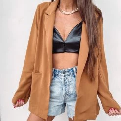 Indie Collection Faux Leather Crop Top