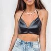 Indie Collection Faux Leather Crop Top