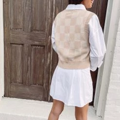 Indie Collection New Arrivals Checkered Sweater Vest
