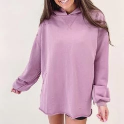 Indie Collection New Arrivals Meagan Distressed Hoodie