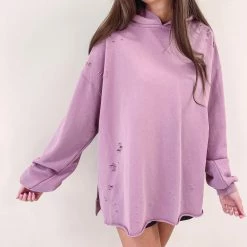 Indie Collection New Arrivals Meagan Distressed Hoodie