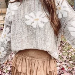 Indie Collection New Arrivals Smocked Skirt - Dark Taupe