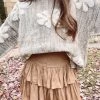 Indie Collection New Arrivals Smocked Skirt - Dark Taupe