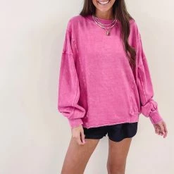 Indie Collection New Arrivals Riley Pink Pullover