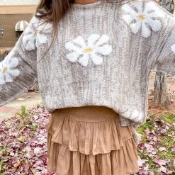 Indie Collection New Arrivals Smocked Skirt - Dark Taupe