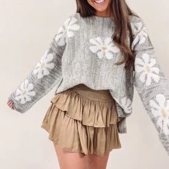 Indie Collection New Arrivals Smocked Skirt - Dark Taupe