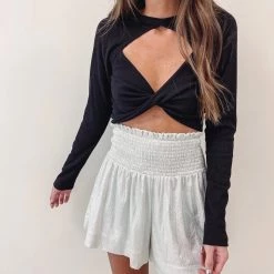 Indie Collection Adair Sparkle Shorts - Silver