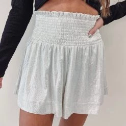 Indie Collection Adair Sparkle Shorts - Silver