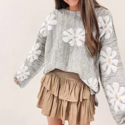 Indie Collection New Arrivals Smocked Skirt - Dark Taupe