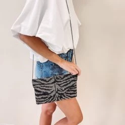Indie Mae Animal Print Beaded Crossbody + Clutch Accessories