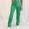 Indie Collection New Arrivals Green Straight Jeans