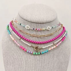 Indie Collection Rainbow Daisy Beaded Choker New Arrivals