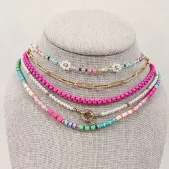 Indie Collection New Arrivals Hot Pink Necklace