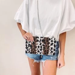 Indie Mae Dot Cheetah Crossbody + Clutch Handbags