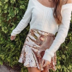 Indie Collection New Arrivals Gold Sequin Mini Skirt