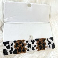 Indie Mae Dot Cheetah Crossbody + Clutch Handbags