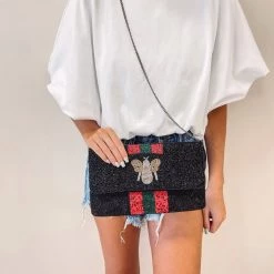 Indie Mae Beaded Bee Crossbody + Clutch