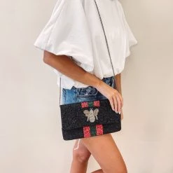 Indie Mae Beaded Bee Crossbody + Clutch