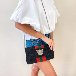 Indie Mae Beaded Bee Crossbody + Clutch