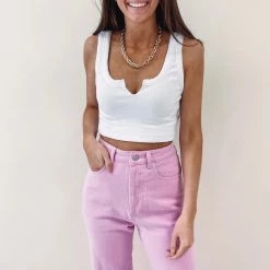 Indie Collection White Cut Out Tank USA Collection