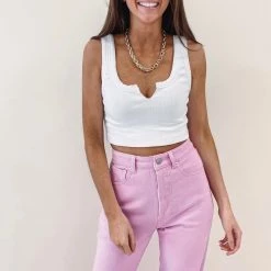 Indie Collection White Cut Out Tank USA Collection