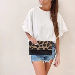Indie Mae Cheetah Beaded Crossbody/Clutch