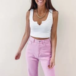 Indie Collection White Cut Out Tank USA Collection