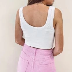 Indie Collection White Cut Out Tank USA Collection