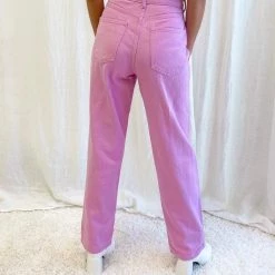 Indie Collection New Arrivals Pink/Lavender Straight Jeans