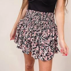 Indie Collection Floral Smocked Skirt Bottoms