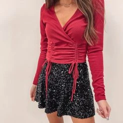 Indie Collection Black Sequin Mini Skirt New Arrivals